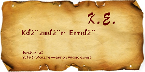 Kázmér Ernő névjegykártya