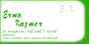 erno kazmer business card